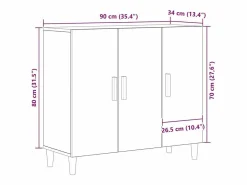 Vitrina 90 x 34 x 80 cm Madera contrachapada^Clicnbuy Online