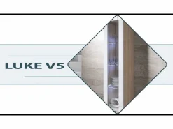 MB Muebles Bonitos Vitrina|Vitrina para Salón comedor en con LED 40x29x165cm Luke V5