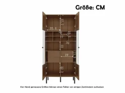 Merax Vitrina|Vitrina reutilizable con acabado nogal - 75,5 x 35 x 164,5 cm - frontal de cristal + balda + cajón oculto - MDF - natural