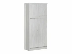 Vitrina 80x34x171 cm - con 2 puertas de vidrio - 3 cajones - gris + natural^ModernLuxe Clearance