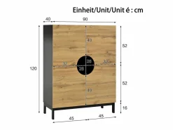 Vitrina y zapatero 2 en 1: diseño moderno con estantes ajustables y amplio espacio de almacenamiento. Negro Online