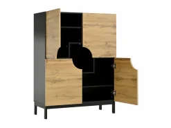 Vitrina y zapatero 2 en 1: diseño moderno con estantes ajustables y amplio espacio de almacenamiento. Negro Online