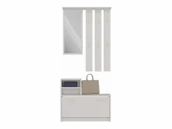 TOPESHOP VITTORIA - Armario recibidor - Colgador de pared + espejo + zapatero - 180x85x24 - Armario recibidor Beige Best