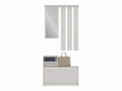 TOPESHOP VITTORIA - Armario recibidor - Colgador de pared + espejo + zapatero - 180x85x24 - Armario recibidor Beige Best