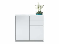 Aparador|Vladon Cajonera Ben, Cómoda con 2 Puertas y 2 Cajones mate/ mate (79 x 74 x 36 cm)