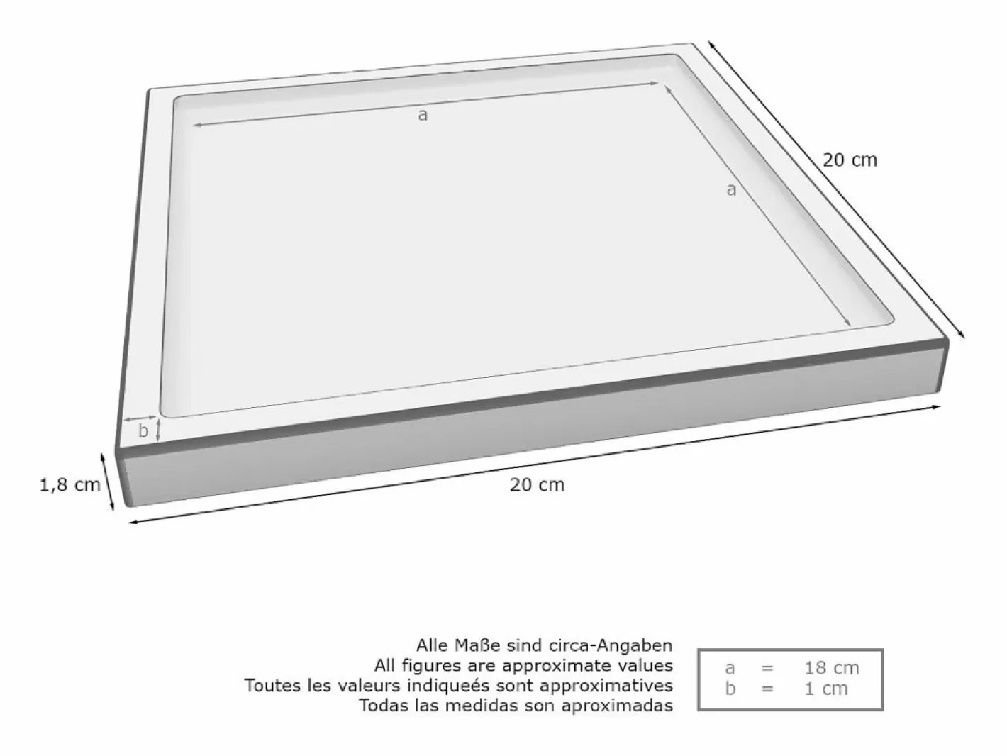 Vladon Cuenco decorativo Maya, moderno Plato decorativo cuadrado, (20 x 1,8 x 20 cm)^ Online