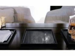 Vladon Cuenco decorativo Maya, moderno Plato decorativo cuadrado, , Juego de 3 (20 x 1,8 x 20 cm) Negro