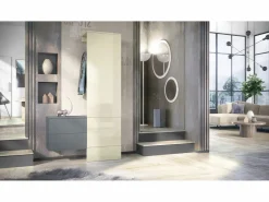 Vladon Mueble recibidor Carlton Set 2, Mueble de entrada compuesto por 1 Perchero, 1 Armario de cajones, antracita mate/ de alto brillo (105 x 193 x 35 cm)^ Clearance