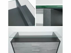 Vladon Mueble recibidor Malea, Mueble de entrada compuesto por 1 Zapatero colgante, 1 Espejo de pared y 2 Percheros, Blanco mate/ de alto brillo Crema Sale