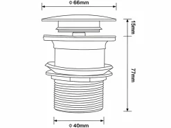 MIRLO Válvula para lavabo con o sin rebosadero MARAJÓ negra mate Negro Discount