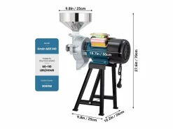 DripeX Materiales Y Utensilios De Cocina|2200W Molino de harina seca y húmeda 2 en 1, 50x26x70cm, para cereales, paja - enchufe de la UE
