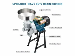 DripeX Materiales Y Utensilios De Cocina|2200W Molino de harina seca y húmeda 2 en 1, 50x26x70cm, para cereales, paja - enchufe de la UE