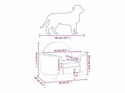 Ware Shoals Cama para perros de terciopelo negra 66x40x45 cm^Garden Furniture Clearance