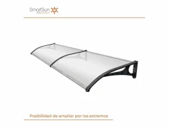 Wasabi - Marquesina Puerta Exterior 150x80 cm – Policarbonato 2,7mm – Soportes Aluminio Antracita – Fácil Montaje – Tejadillo Protección Lluvia Transparente Clearance