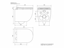 WC Cerámico suspendido 49cm sin reborde corto con sistema softclose^LuxeBath