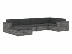 West Orange Reposapies seccional con cojín 1 uds ratán sintético marrón^Garden Furniture Hot