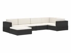 West Orange Reposapies seccional con cojín 1 uds ratán sintético marrón^Garden Furniture Hot