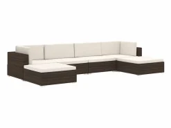 Garden Furniture West Orange Reposapiés seccional con cojín 1 uds ratán sintético Gris Online