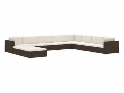 Garden Furniture West Orange Reposapiés seccional con cojín 1 uds ratán sintético Gris Online
