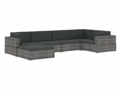 Garden Furniture Reposapiés|West Orange Reposapiés seccional con cojín 1 ud ratán sintético