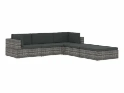 Garden Furniture Reposapiés|West Orange Reposapiés seccional con cojín 1 ud ratán sintético