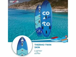 WindSUP Mir 8'6 Paleta hinchable 260x84x13cm - 8'6 "x33 "x5" para Wing Sail con soporte de colchoneta de doble capa fundida^COASTO