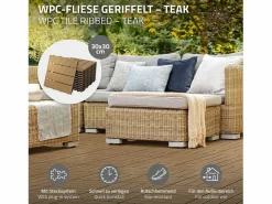 ECD Germany WPC Baldosas 30x30 cm - 44 unid. por 4m² Color natural oscuro Best