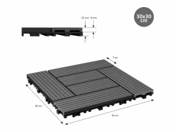 WPC baldosas 30x30cm 1 m² para jardín piscina patio^ECD Germany Outlet