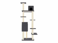 Garden Furniture Juego De Animales|Wundir Rascador para gatos con postes de sisal gris oscuro 154 cm
