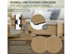 55x Baldosas de terraza de WPC 30x30 cm teca 5m²^ECD Germany Best