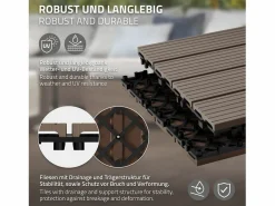 ECD Germany Terraza|55x Baldosas de WPC para terraza,30x30cm, 5m²