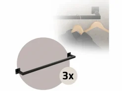 3x Perchero de pared para vestidor/armario barra para ropa/toallas 90x12cm^ML-DESIGN Discount