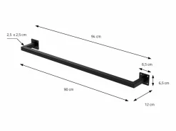 3x Perchero de pared para vestidor/armario barra para ropa/toallas 90x12cm^ML-DESIGN Discount