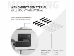 ML-DESIGN 2x Perchero de pared para vestidor/armario barra para ropa/toallas110x12cm Negro Outlet