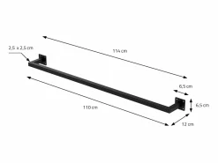 ML-DESIGN 2x Perchero de pared para vestidor/armario barra para ropa/toallas110x12cm Negro Outlet