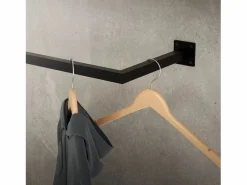 ML-DESIGN 2x Perchero de pared para vestidor/armario barra para ropa/toallas110x12cm Negro Outlet