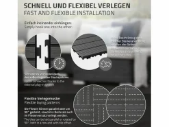 ECD Germany 33x WPC Baldosas Balcón Baldosas Click 30x30cm Antracita 3 m² Gris antracita Hot