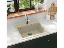 Garden Furniture Fregadero|Xelindra Fregadero de cocina de granito con un seno