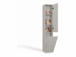 YANA - Mueble de baño con cesto de ropa - 31x30x174 cm - Columna de almacenamiento de baño^TOPESHOP Discount
