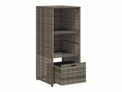Garden Furniture Armario De Jardín|Ylira Armario de almacenaje de jardín ratán PE 50x55x115 cm