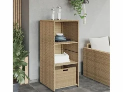 Ylira Armario de almacenaje de jardín ratán PE 50x55x115 cm^Garden Furniture Hot