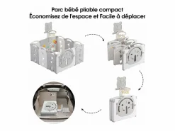 DripeX Mueble De Bebé|Yoleo Parque de bebés plegable 8+2 paneles, portal de barrera de seguridad con cesta de baloncesto, actividades de seguridad para parques infantiles, plástico,
