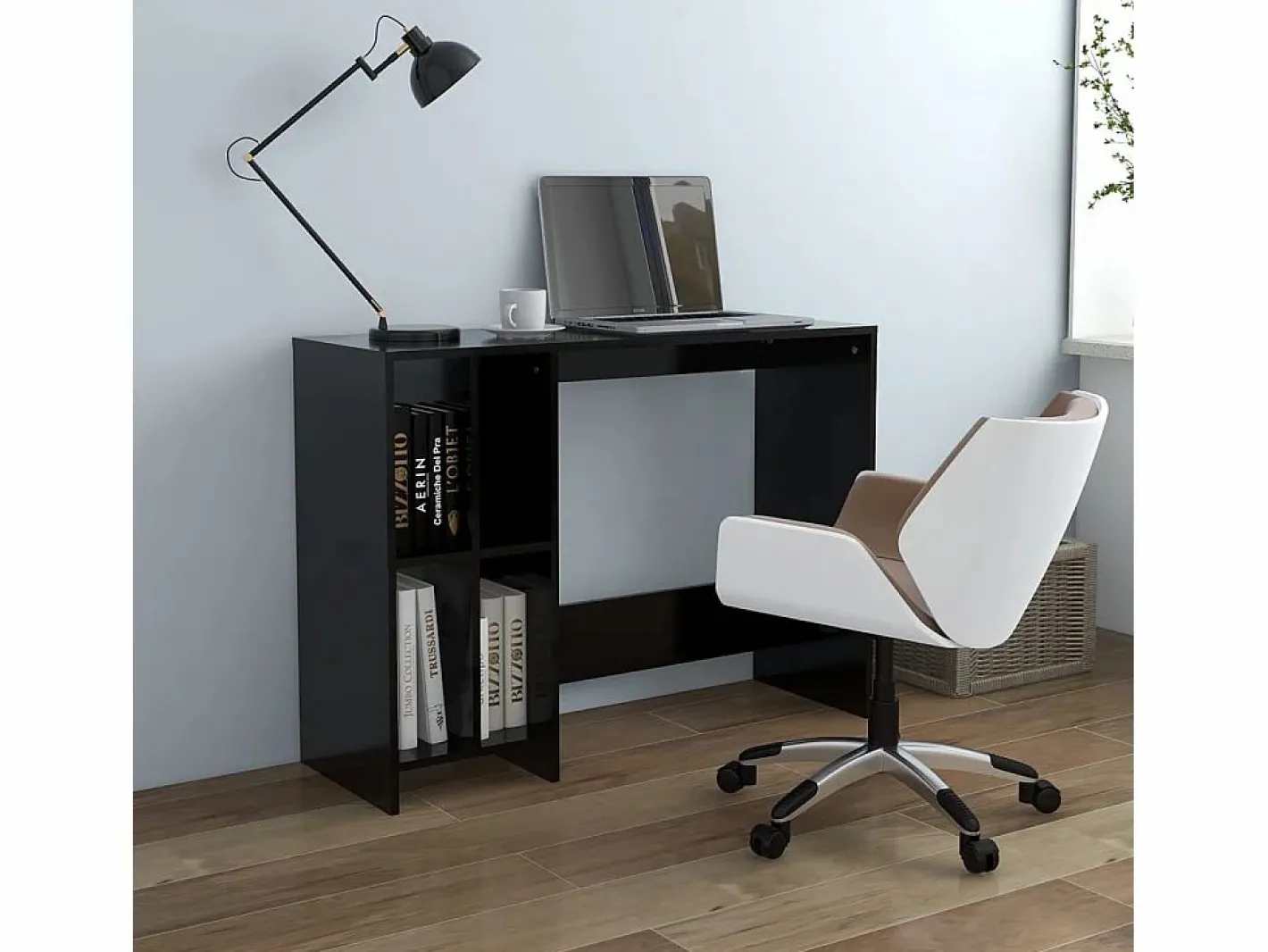 Garden Furniture Yvo-Jan Escritorio notebook madera contrachapada 102,5x35x75 cm Negro Discount