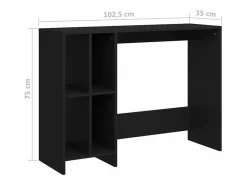 Garden Furniture Yvo-Jan Escritorio notebook madera contrachapada 102,5x35x75 cm Negro Discount