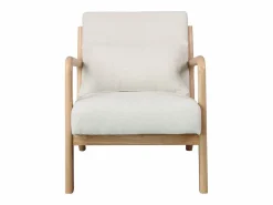 Moloo ZACK-Sillón en tejido Ecru y madera natural Beige New