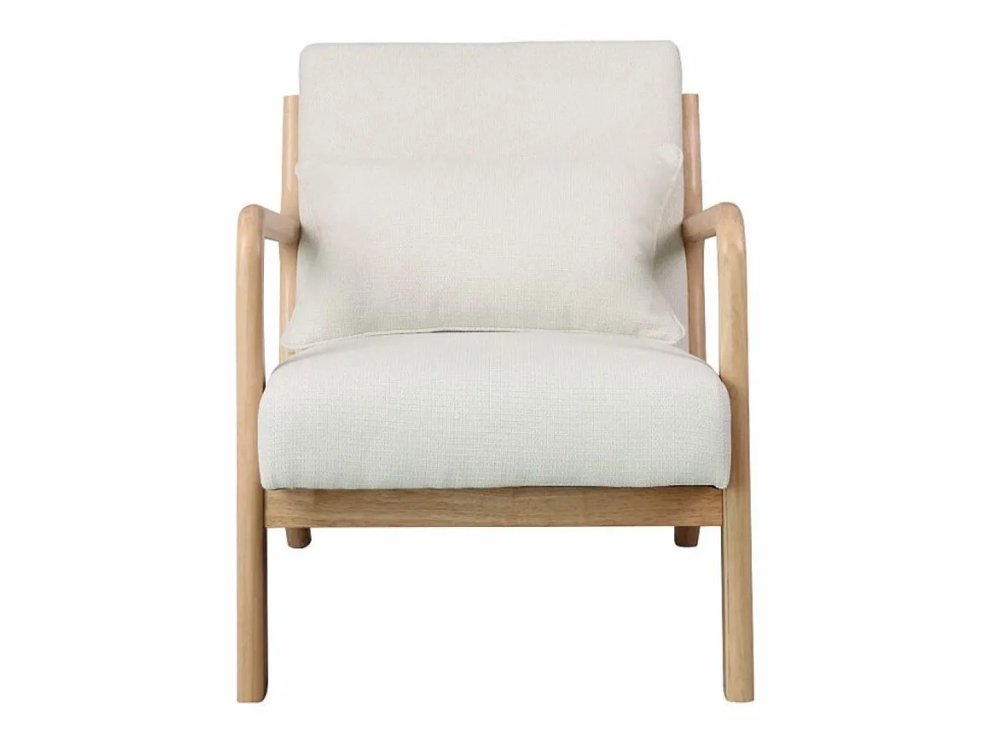 Moloo ZACK-Sillón en tejido Ecru y madera natural Beige New