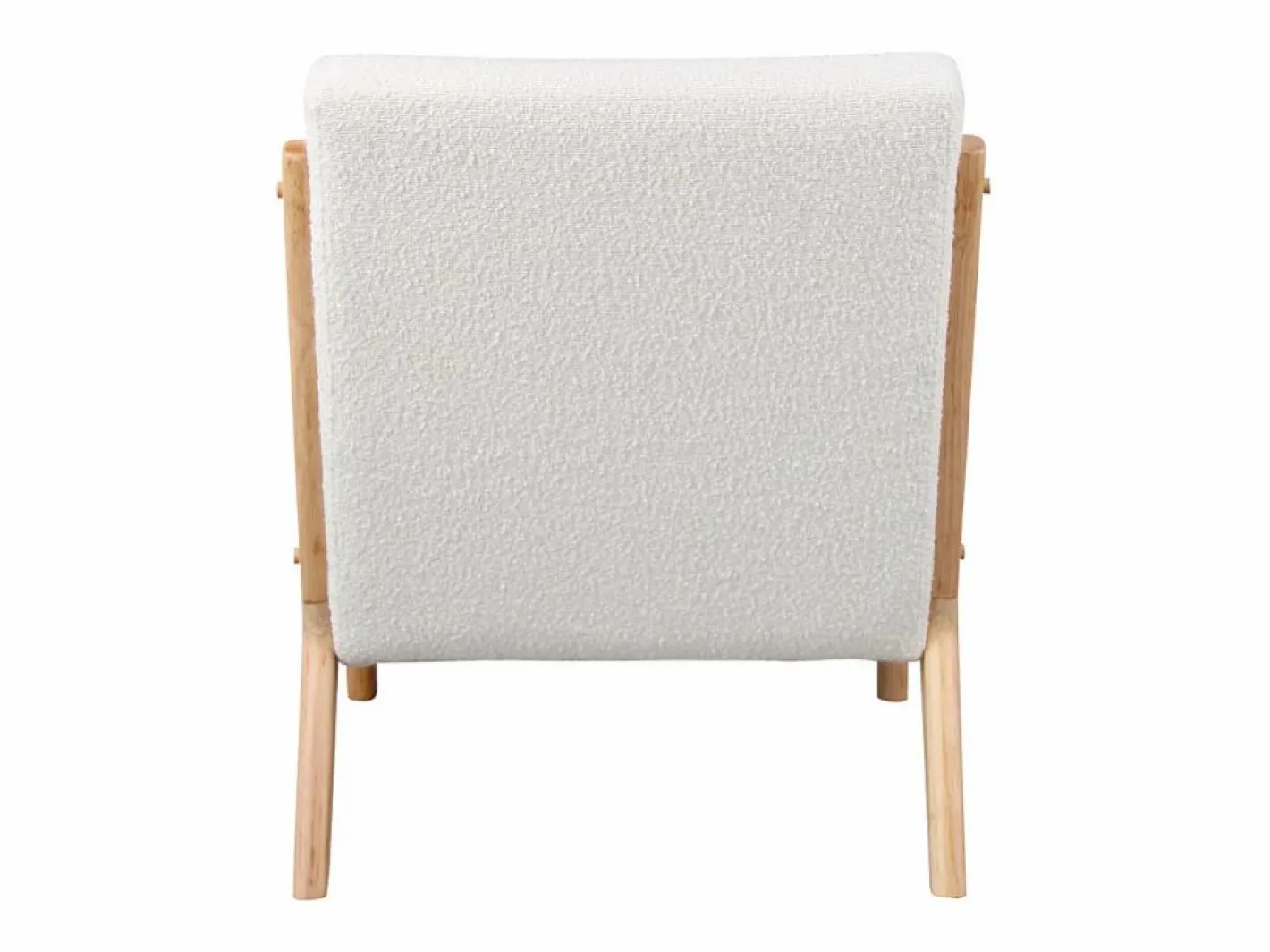 Moloo ZACK-Sillón en tejido Curly Ecru y madera natural Beige New