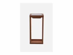 Zafferano - Farol solar para el hogar de 2 LED, 37,3 cm, lámpara de pared y mesa de 2 W con batería y sensor crepuscular - Corten Marru00f3n Outlet