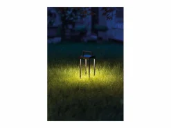 Zafferano - Farol solar para el hogar con 2 LED, 37,3 cm, lámpara de pared y mesa de 2 W a batería con sensor crepuscular, color salvia^ Hot
