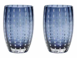 Vaso|Zafferano Perle Glass colores mezclados 2 - Vidrio coloreado soplado, 32 cl, hecho a mano - Juego de 6 vasos artesanales para agua o cócteles